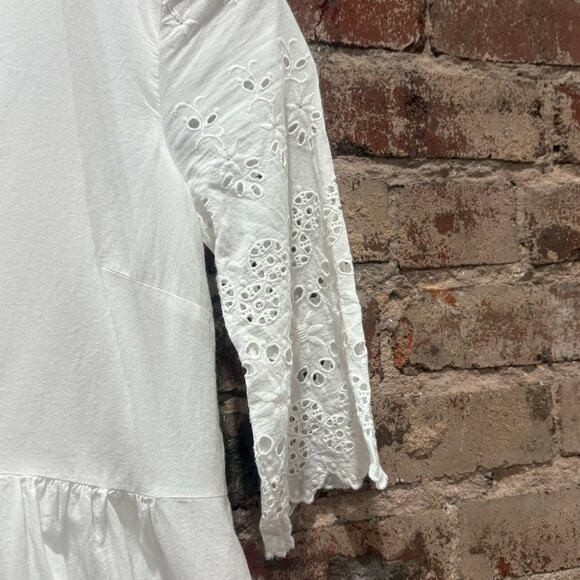 NWOT Madewell White Eyelet Lattice Dress Size 0 - Picture 7 of 9